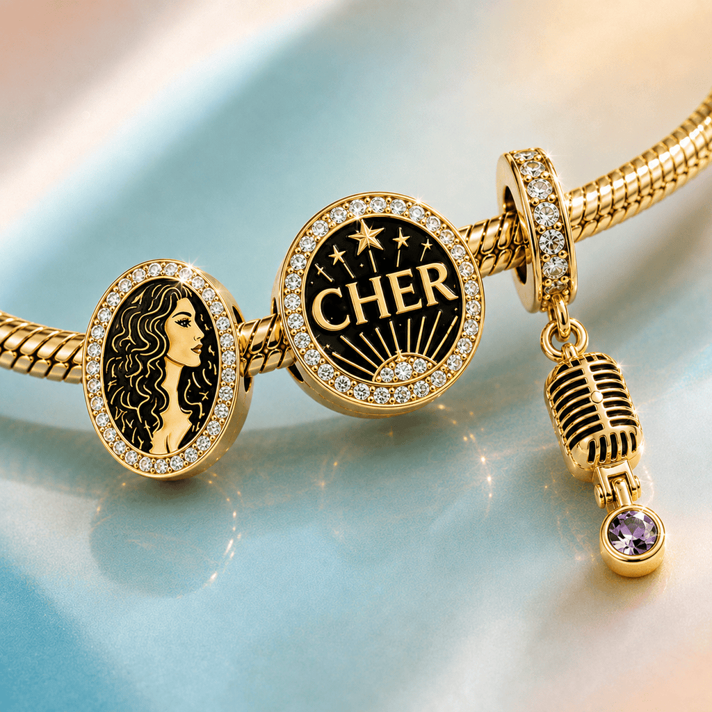 CHER Gold Charm Bracelet Set TTTT